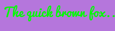Image with Font Color 00FF00 and Background Color B576DC